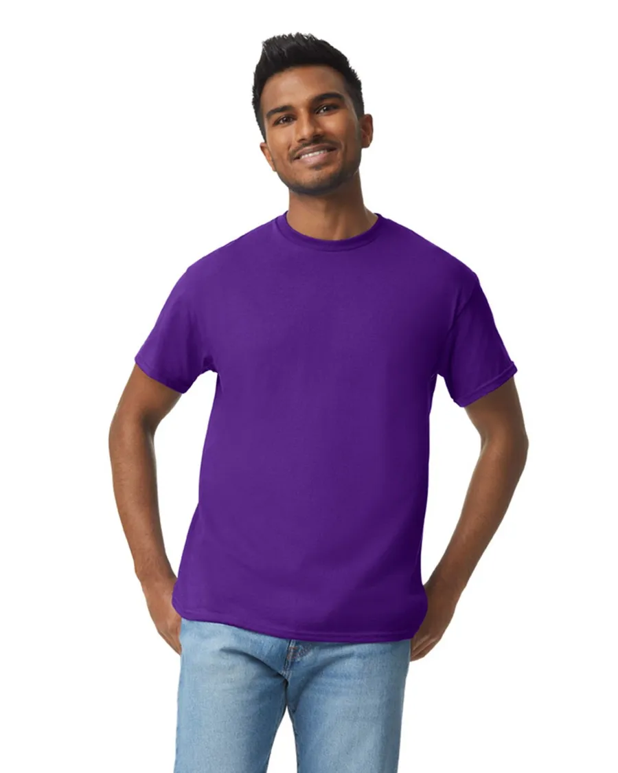 Polera Gildan 5000 Hombre MC 100% Algodón. Morado