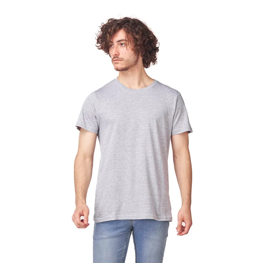 Polera Hombre MC Cottonext 100% Algodón Soft 180 Grs Gris Melange