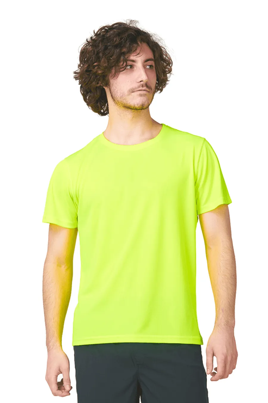 Polera Hombre MC Dry Fit Cottonext 100% Poliéster 145 Grs Amarillo Neon