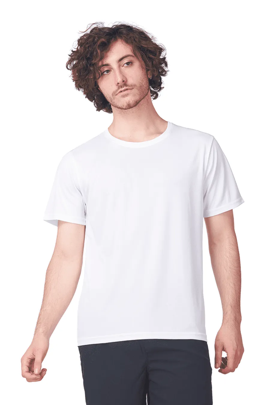 Polera Hombre MC Dry Fit Cottonext 100% Poliéster 145 Grs Blanco