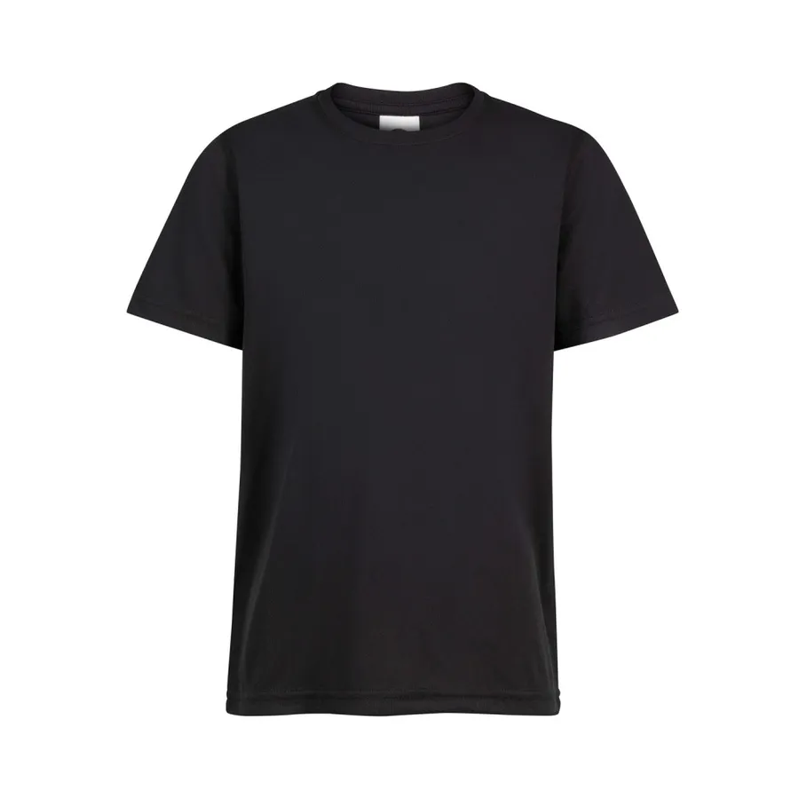 Polera MC Niño Dry Fit Cottonext 100% Poliéster 145 Grs Negro