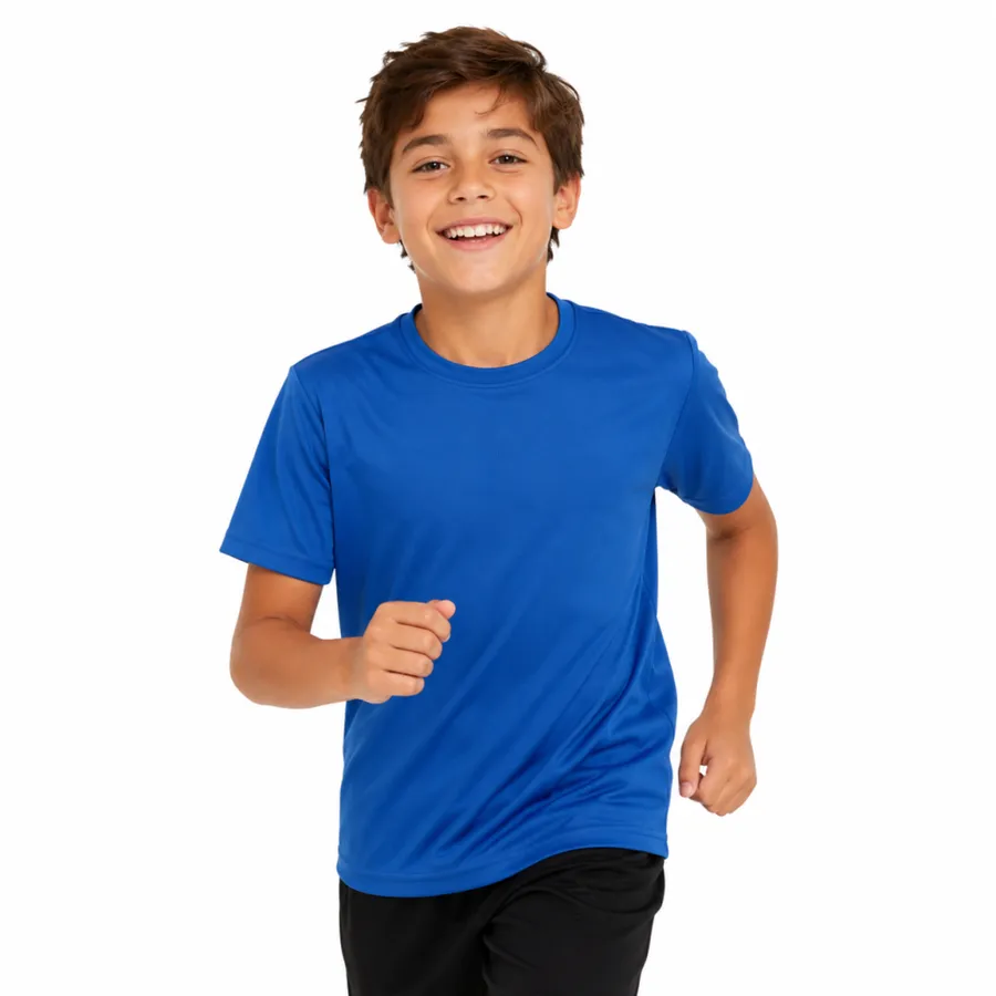 Polera MC Niño Dry Fit Cottonext 100% Poliéster 145 Grs Royal