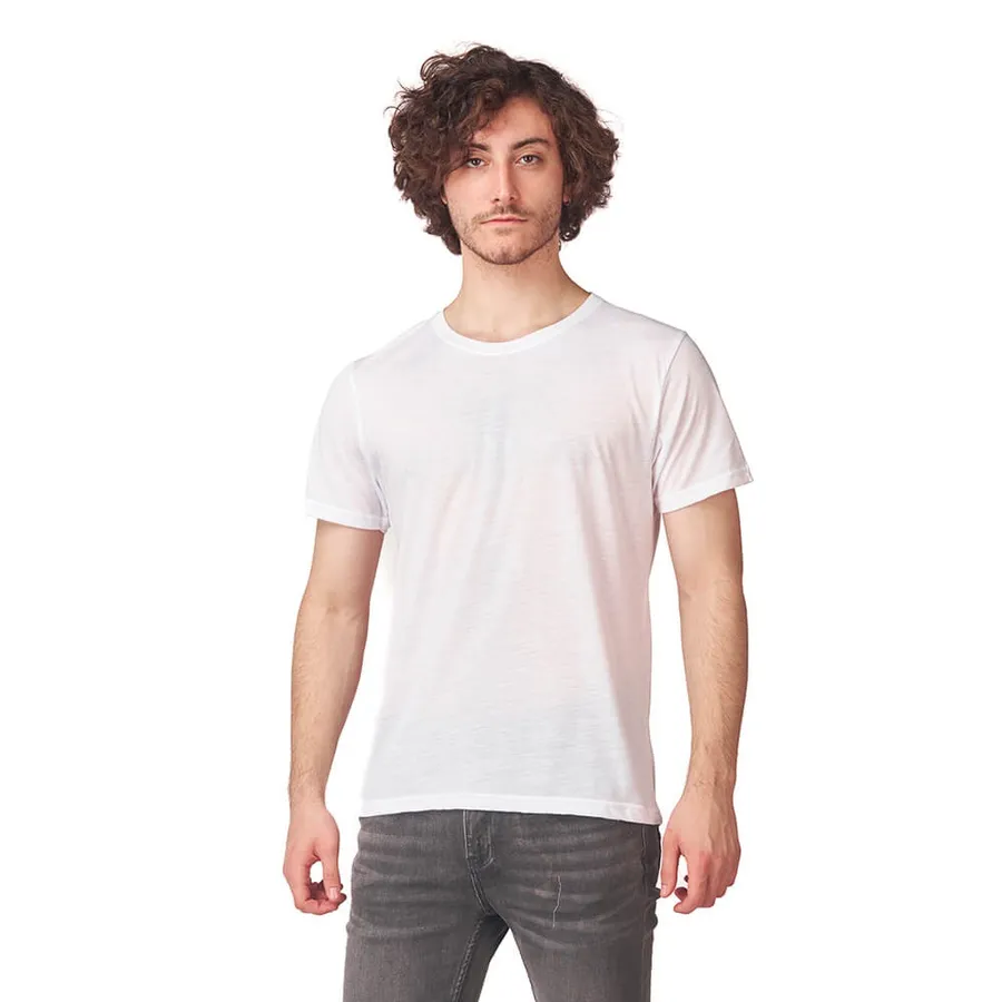 Polera MC Sublima Hombre Cottonext 100% Poliéster 170 Grs Blanco