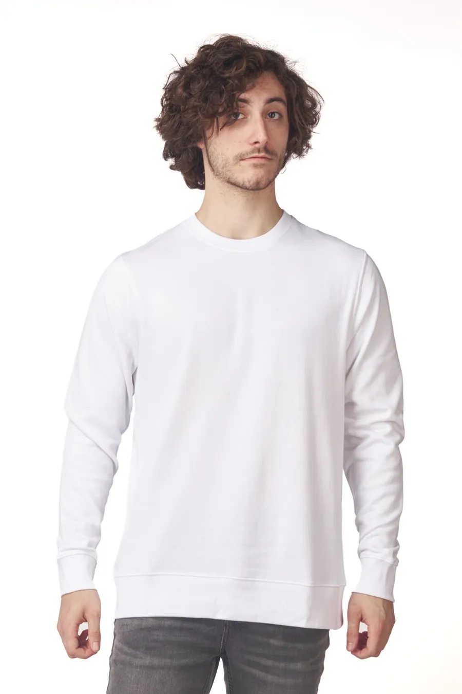 Poleron Cottonext NEW Crew Adulto 80% Algodón / 20% Poliéster Blanco