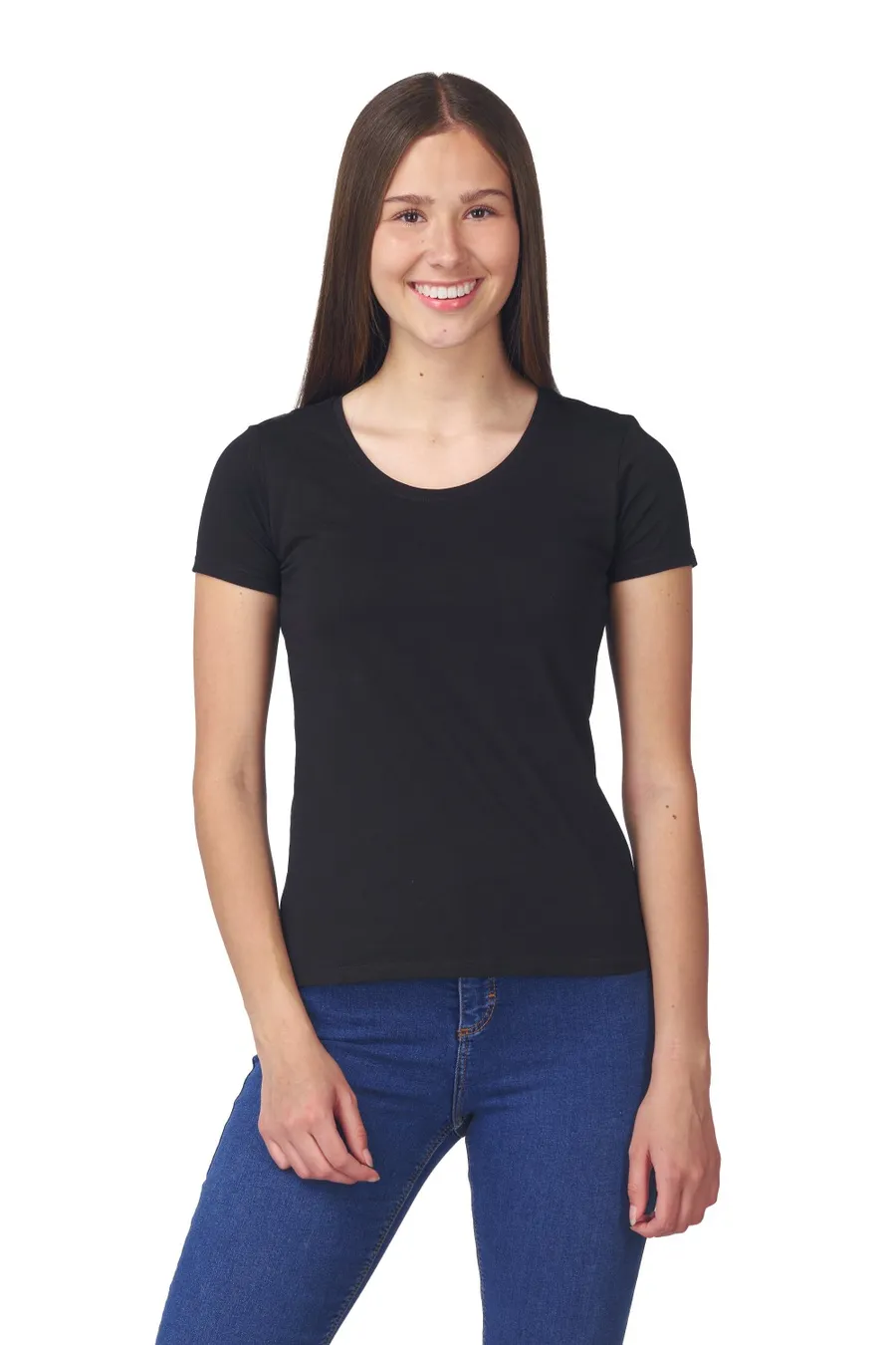 Polera MC Lycra Mujer Cottonext 95% Algodón y 5% Lycra 160 Grs Negro