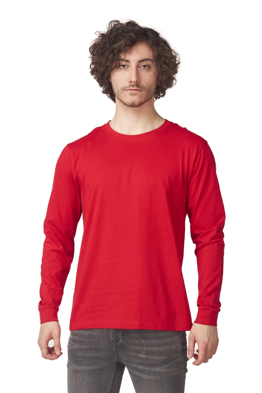Polera Hombre ML Cottonext 100% Algodón Soft 180 Grs Rojo