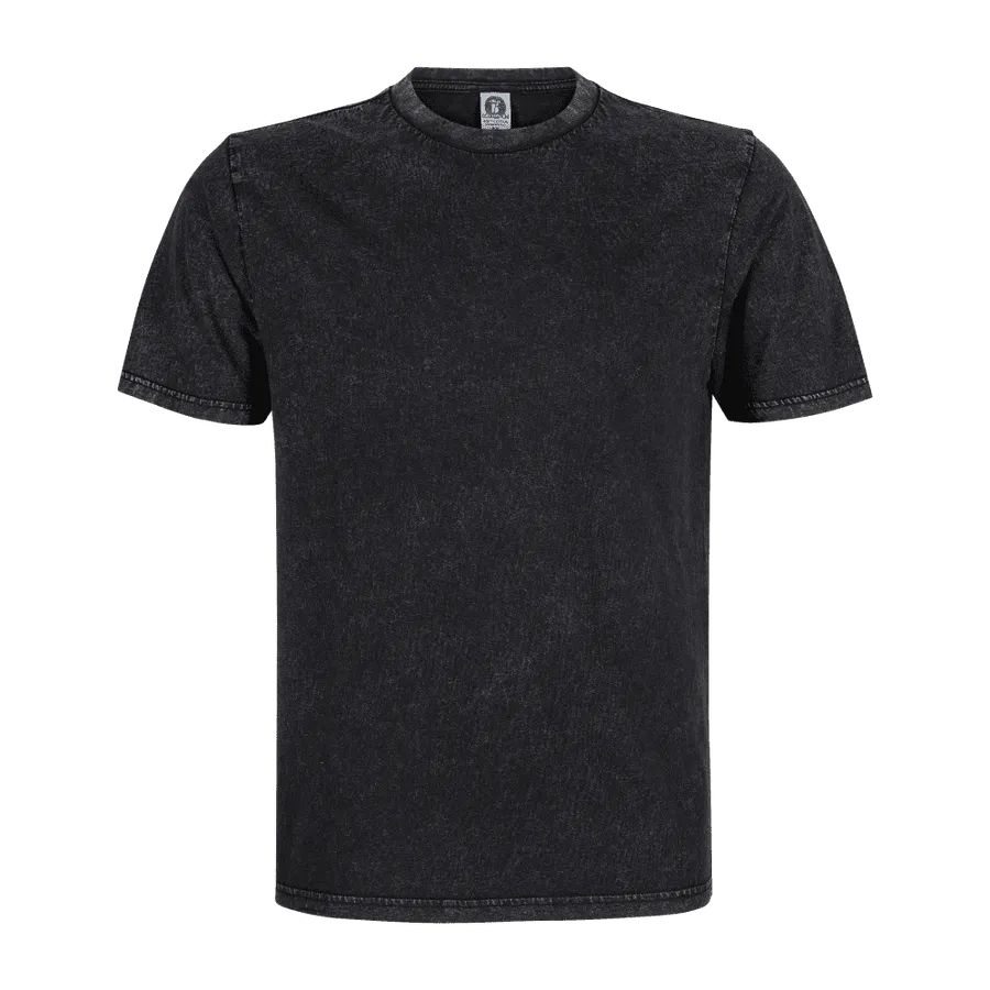 Polera MC Cottonext Acid Wash 100% Algodón Soft 180 Grs Negro