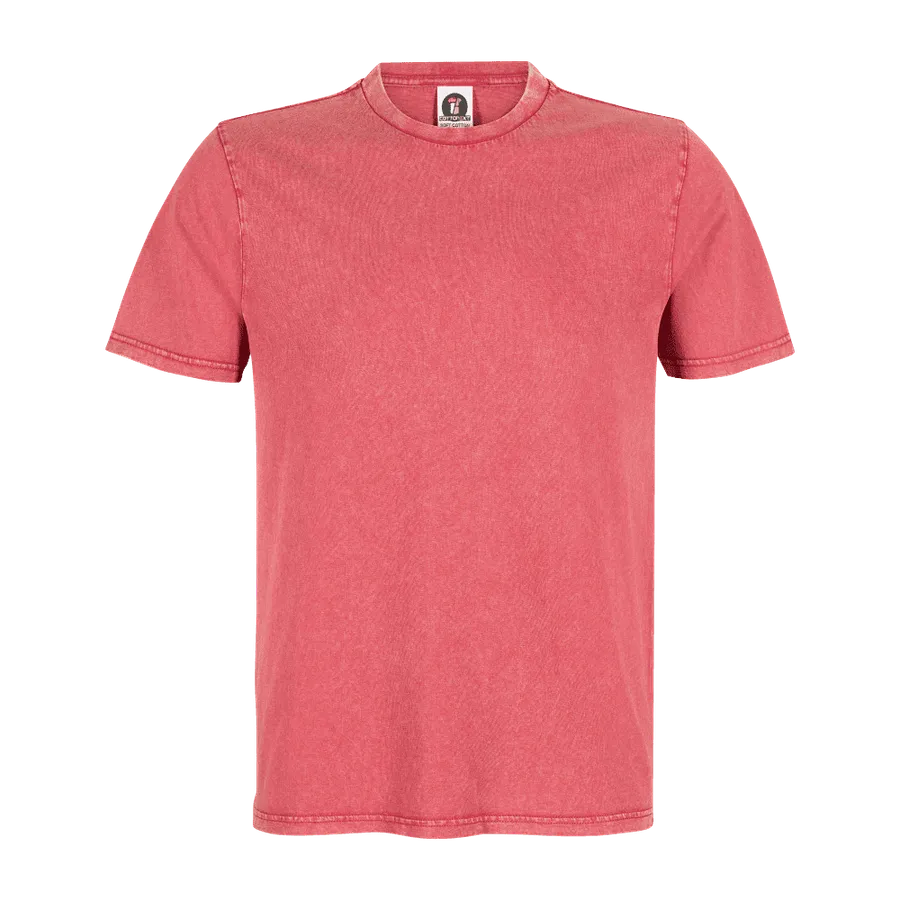 Polera MC Cottonext Acid Wash 100% Algodón Soft 180 Grs Rojo