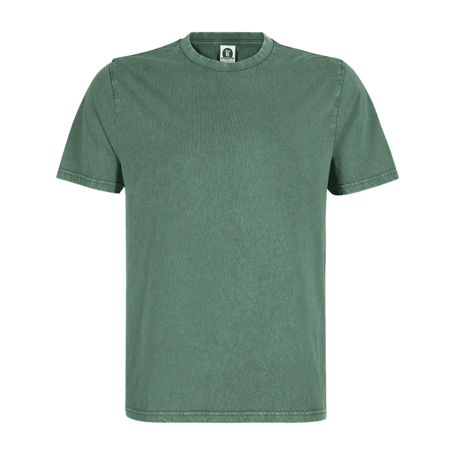 Polera MC Cottonext Acid Wash 100% Algodón Soft 180 Grs Verde Bosque