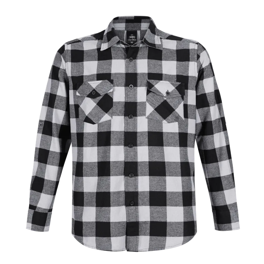 Camisa Old Brits Leñadora Unisex 60% Algodón 40% Poliéster. Gris - Negro
