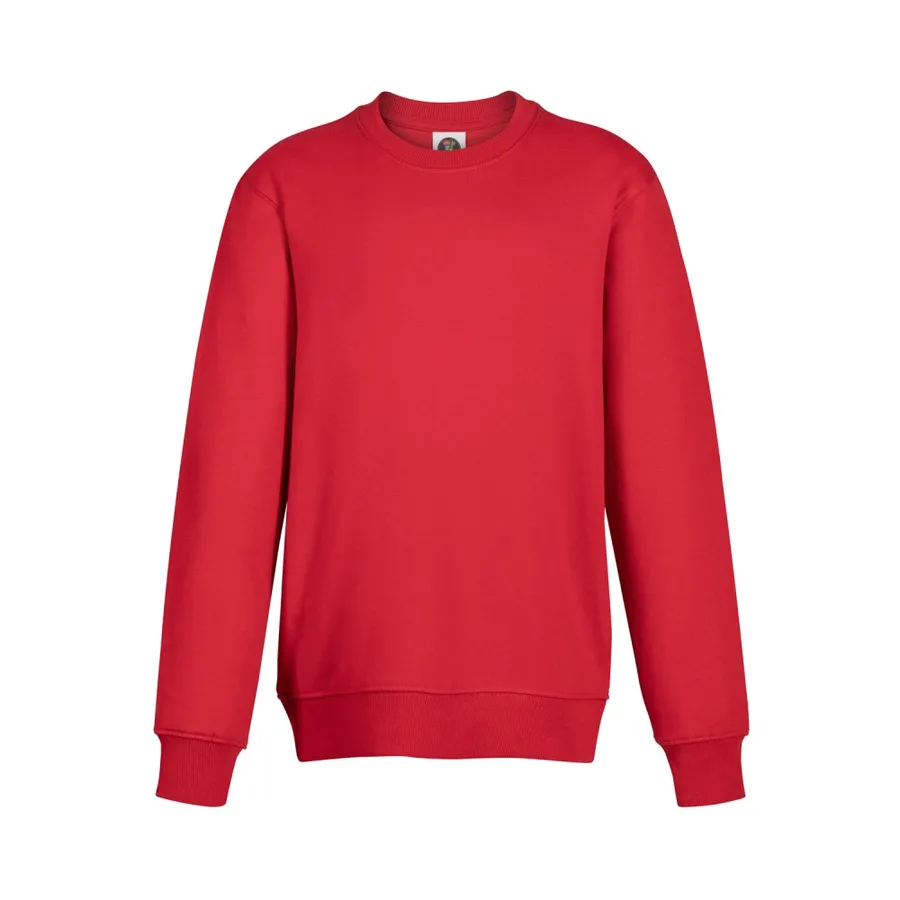Poleron Crew Niño Cottonext 100% Algodón 280 Grs Rojo