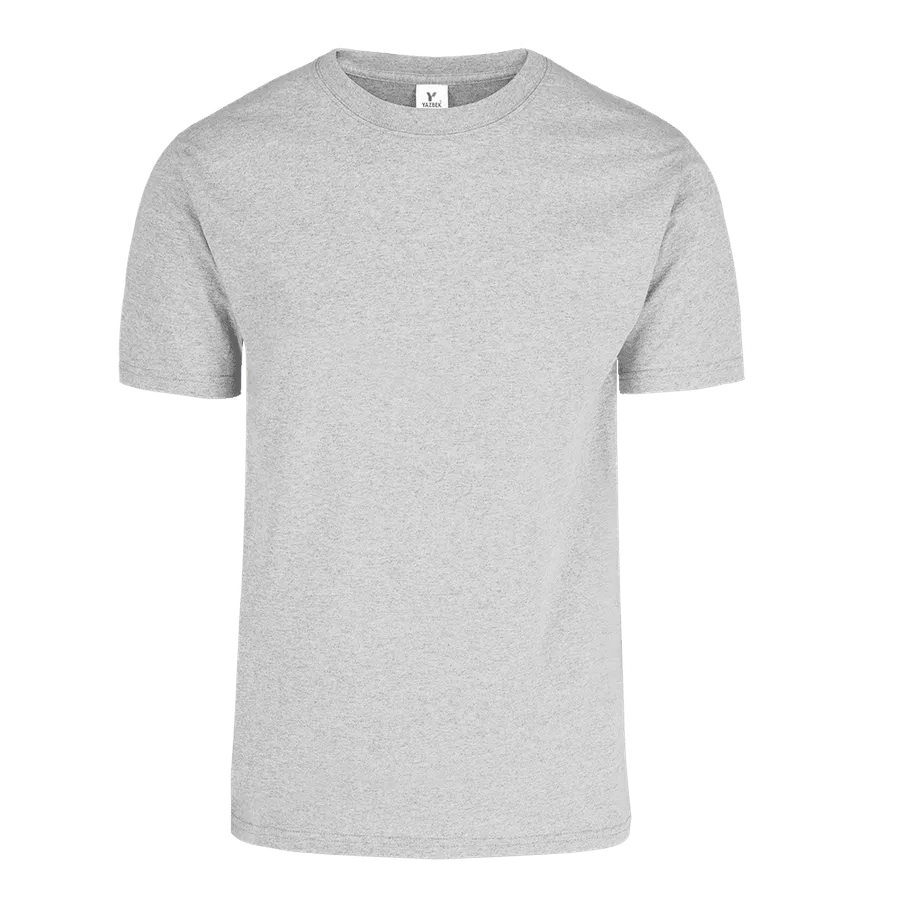 Polera Yazbek C0300 Hombre MC 100% Algodón Heavy Weight Gris Melange