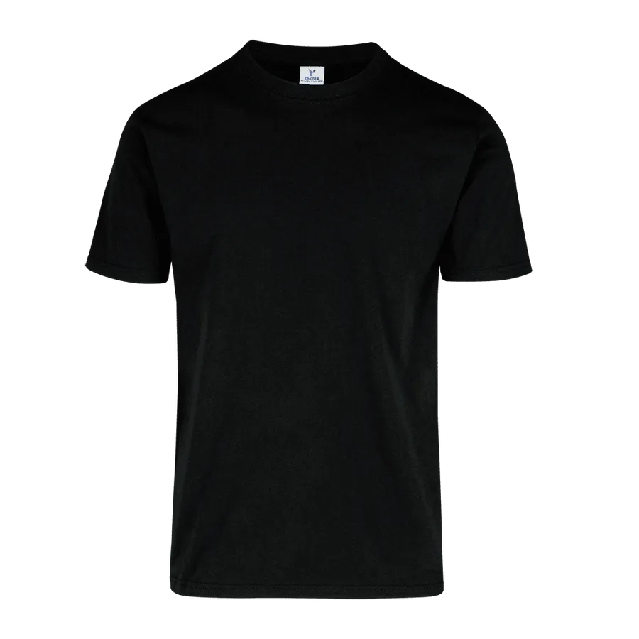 Polera Yazbek C0300 Hombre MC 100% Algodón Heavy Weight Negro