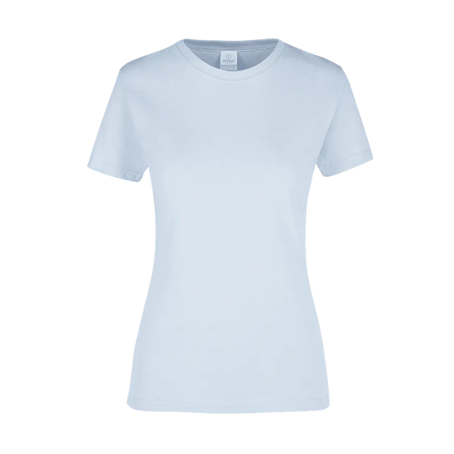 Polera Yazbek D0300 Mujer MC 100% Algodón Celeste Pastel
