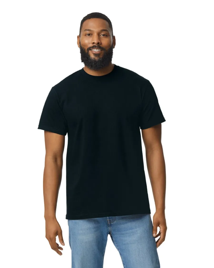 Polera Gildan H000 Hammer Hombre MC 100% Algodón Ring Spun Negro