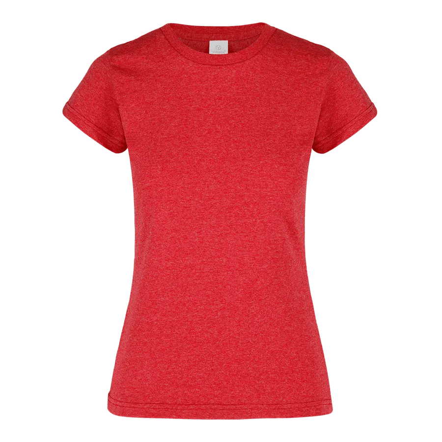 Polera Yazbek D0250 Mujer MC 50% Algodón 50% Poliéster Heather Rojo