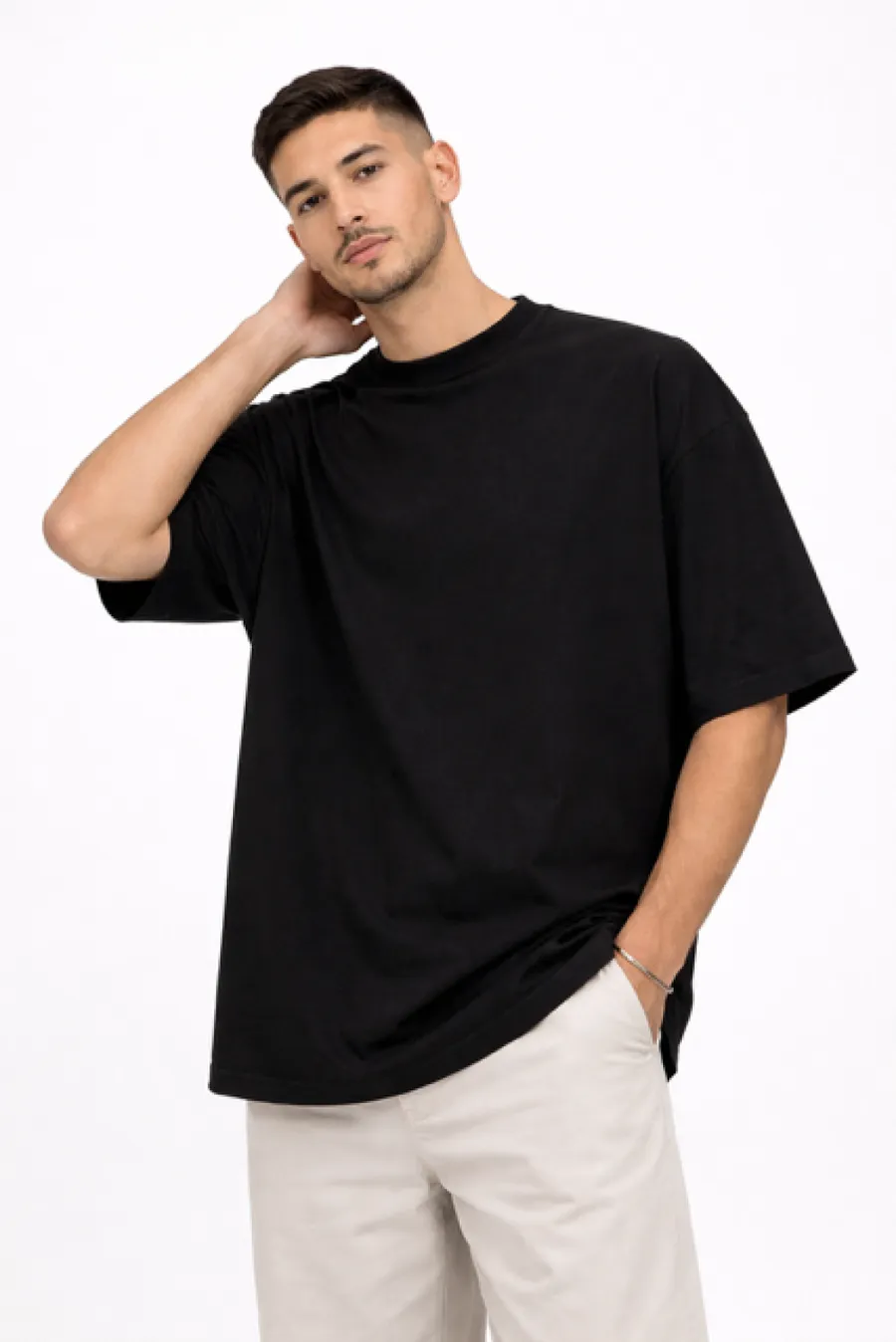 Polera Oversize Cottonext 80% Algodón 20% poliéster 280 Grs Negro