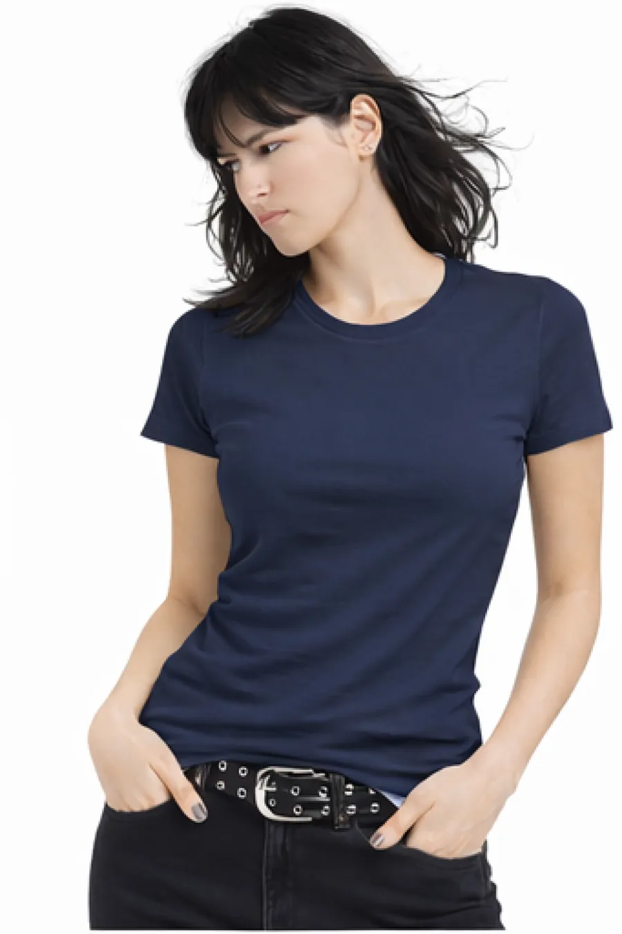 Polera Mujer MC Old Brits 100% Algodón 160 Grs Marino